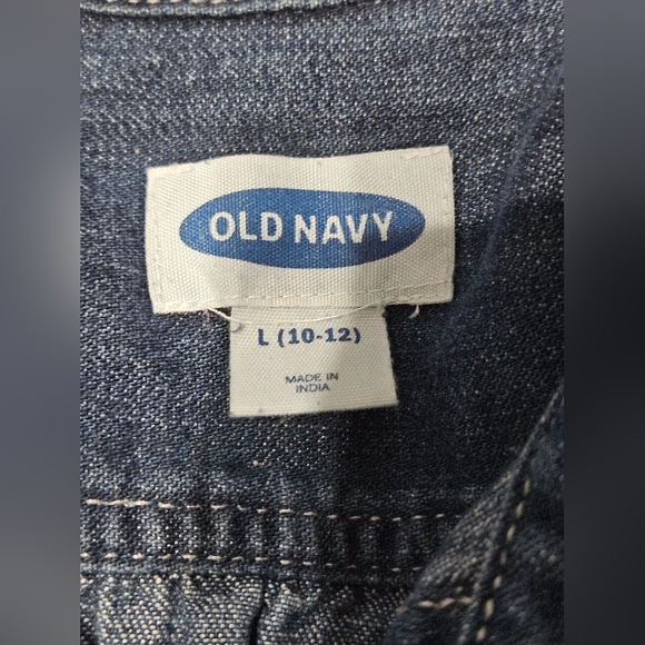 Old Navy denim belted shirtdress Girls Size L 10-12 - Picture 7 of 7